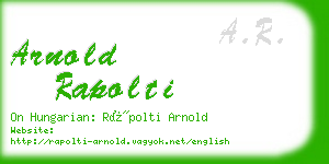 arnold rapolti business card